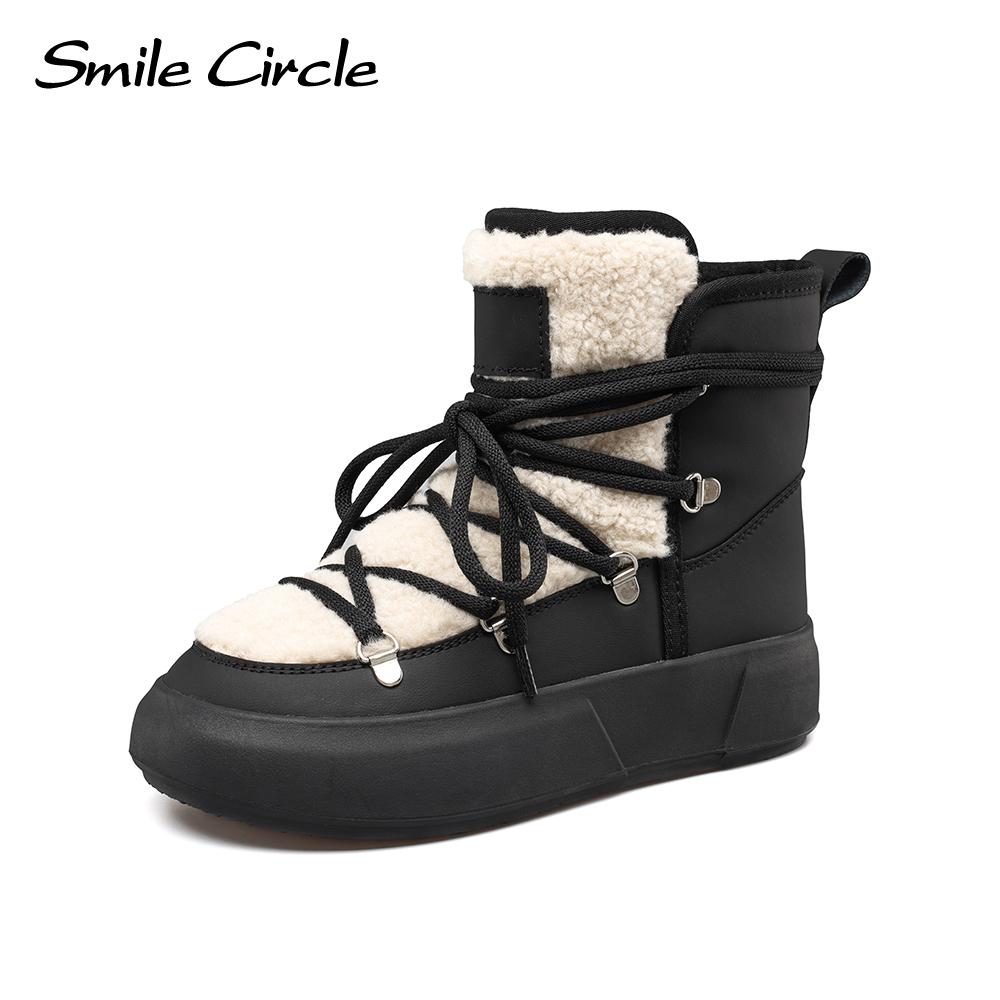 Snow Boots Women Winter Warm Plush Ankle Boots Trendy Platform Casual Shoes