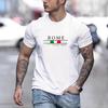 Men's Cotton T-shirt Letter Printing Pattern Short-sleeved Base Coat Round Neck Sweatshirt