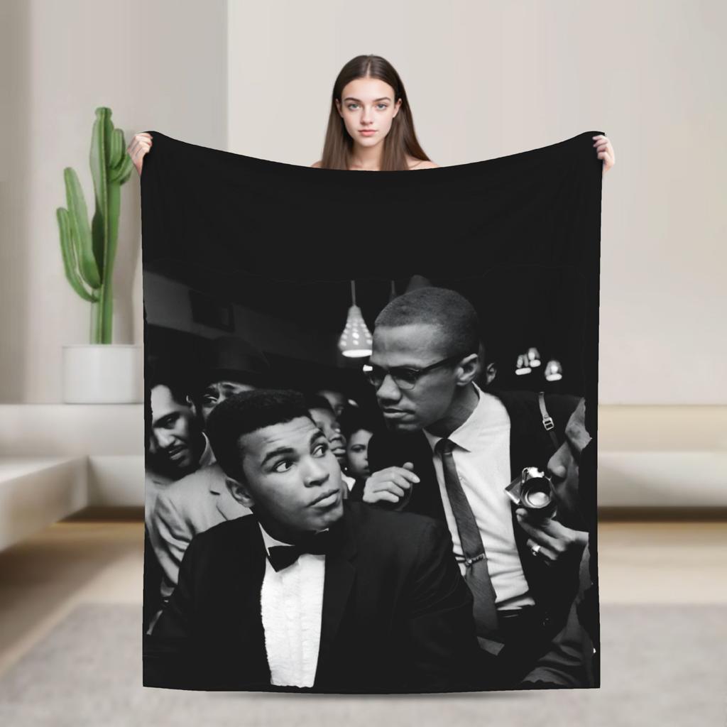 Malcom Black history Blankets   Fleece Throw Blankets Home Couch Decoration Soft Warm Bedspreads