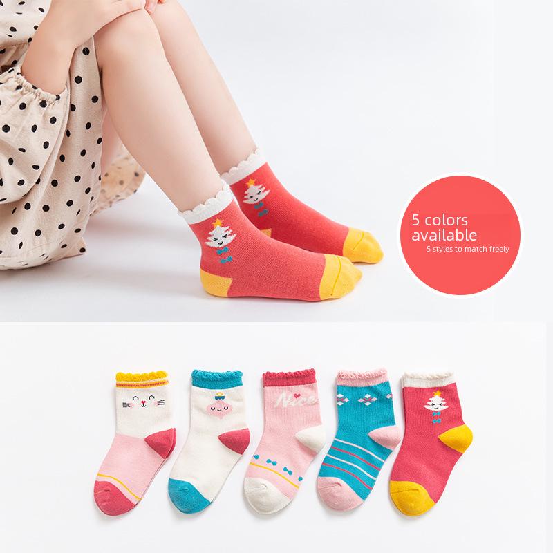 Детские носки средней длины: Дышащий, впитывающий пот, полиэстеровый хлопок для мальчиков и девочек, идеально подходит для весны, осени и зимы