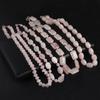 1Pc Natural Rose Quartz Beads Necklaces for Women Men Jewelry Supplies Daily Wear Valentine's Day Thanksgiving Christmas Gifts 45cm