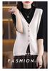 Women's V-Neck Wool Vest, Sleeveless Cardigan Sweater for Spring and Autumn