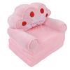 Foldable Kids Sofa 2 In 1 Flip Open Cute Sofa Bed for Living Room Bedroom Crown Pattern Pink 3