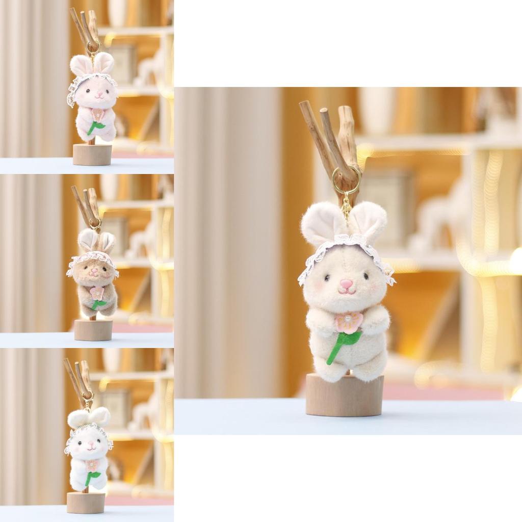 Cute Rabbit Hanging Decoration Soft Plush Bunny Toy With Colorful Floral Design