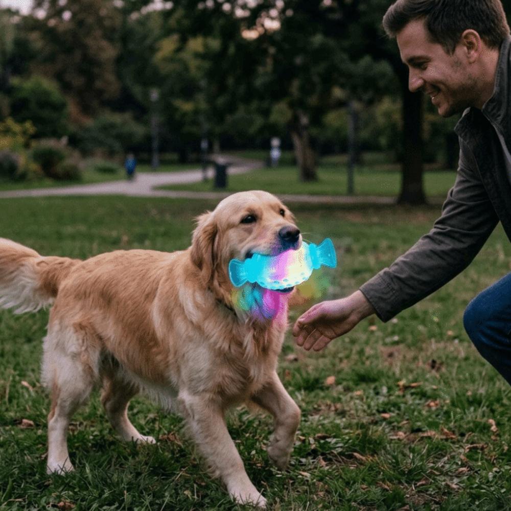 Luminous Dog Glowing Candy Toy Elastic Interactive Dog Toys Funny Dog Chew Toys Training