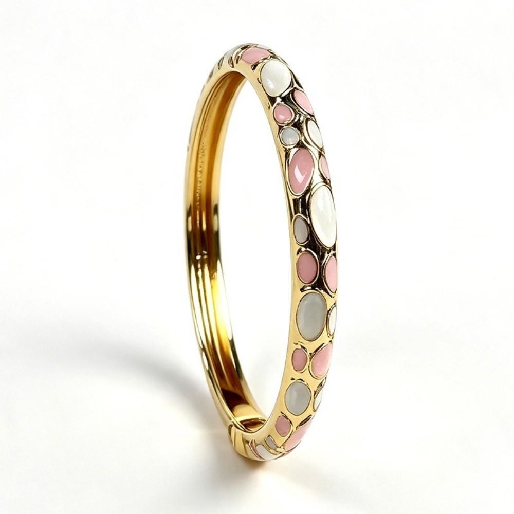 Traditional Rhinestone Bangle Colorful Women's Hand Bracelet Vintage Cloisonne Bangle Girls