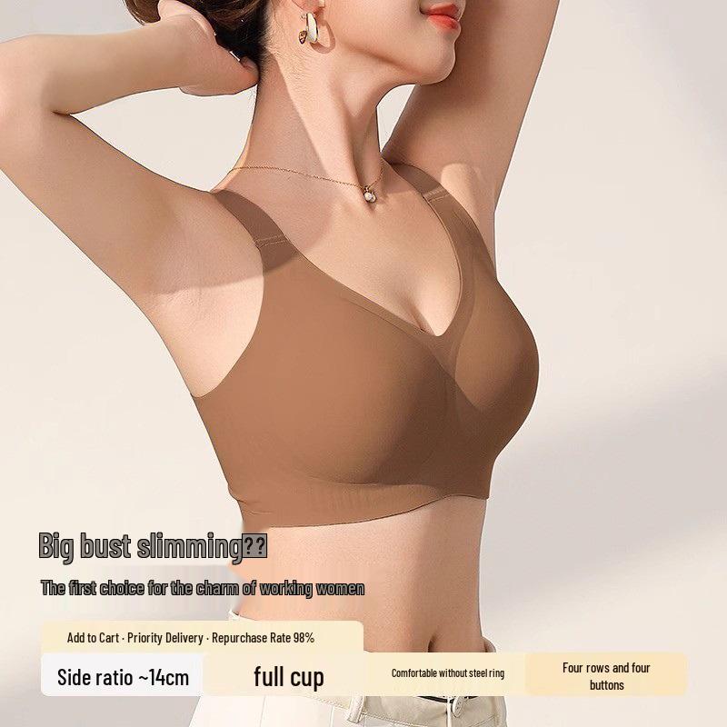 Seamless Full Coverage Lift Bra: Large Bust Support, Anti-Sagging, Shaping, Thin Summer Wear.