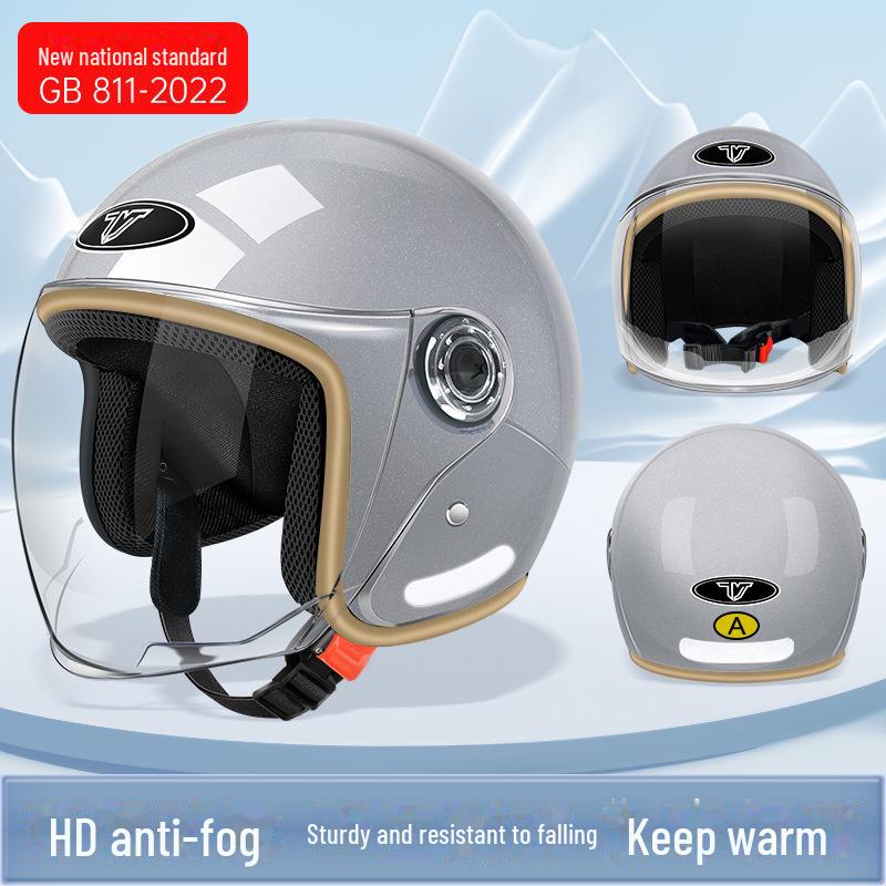 3C Certified Electric Motorcycle Helmet: Unisex Half Helmet for All Seasons, Provides Summer Ventilation and Winter Warmth