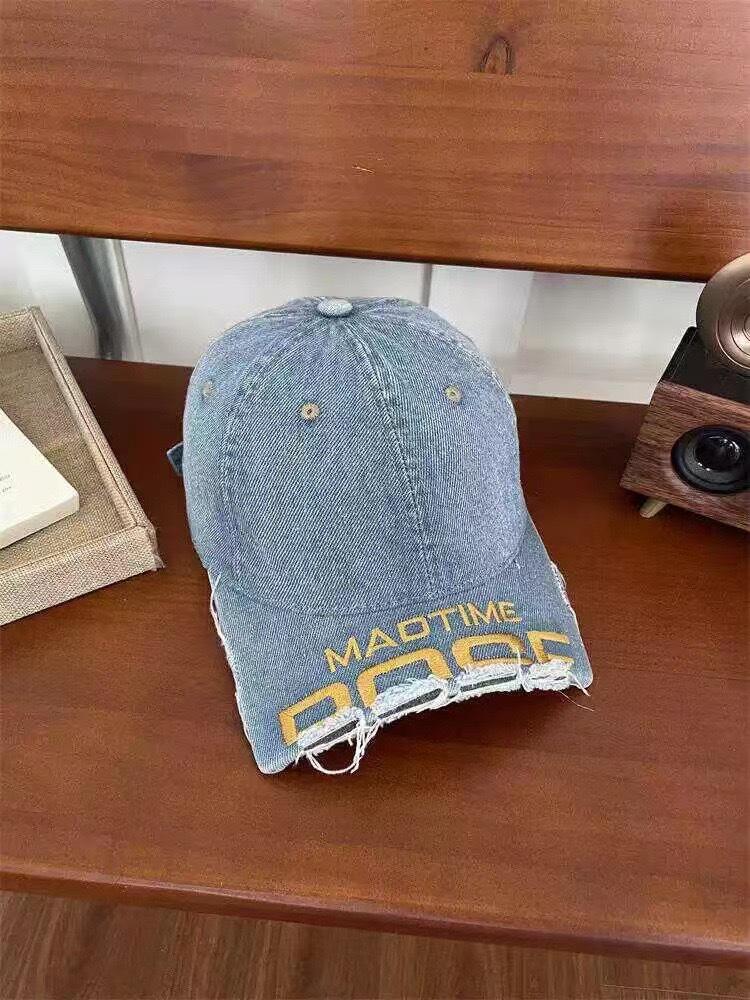 2025 новая бейсболка с короткими полями и вышитой окантовкой женская универсальная стираная старая кепка мужская Ван Анью Чао
