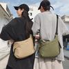 Large Capacity Casual Couple Tote Bag Neutral Simple Versatile Portable Shoulder Bag Trendy Student Commuter Messenger Bag
