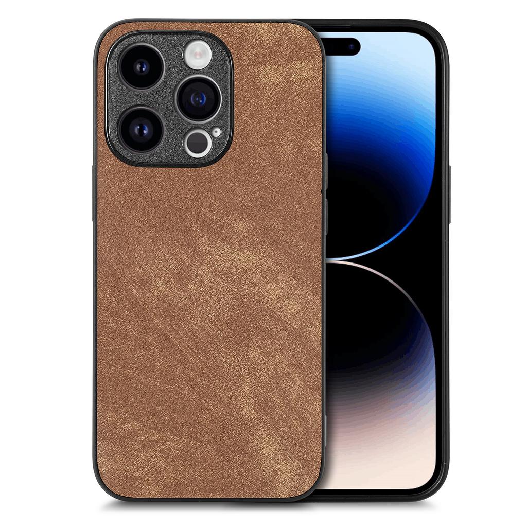 Для iPhone 15 Pro Чехол Противоударный Тонкий Ретро Кожаный Чехол-накладка на заднюю панель телефона