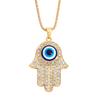 Alloy Fatima Hand Necklace Turkey Blue Eye Diamond Jewelry Sweater Chain