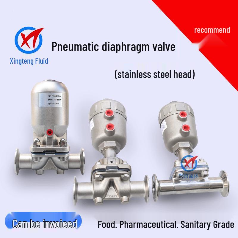 Stainless Steel Normally Closed Pneumatic Diaphragm Valve with Quick Connect Clamp for Food and Pharmaceutical Use