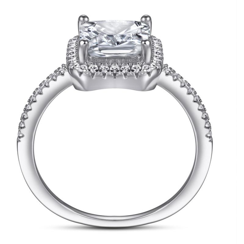 Bague Ringen 3-каратное квадратное цветное кольцо Моссан, обручальное кольцо из стерлингового серебра 925 пробы, оптовая продажа для женщин, ювелирные изделия