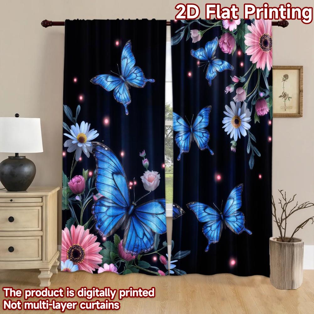 1pc 2D flat Photography Backdrop Scene Tapestry Butterflies and Blooms 100% Polyester Festive Backdrops Use for Suitable for