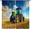 3D Принт Блэкаут Штора Трактор для Детской Подростковой Комнаты Мальчика, Занавеси для Окна с Рисунком Сельскохозяйственного Трактора для Гостиной Кухни Игровой Комнаты