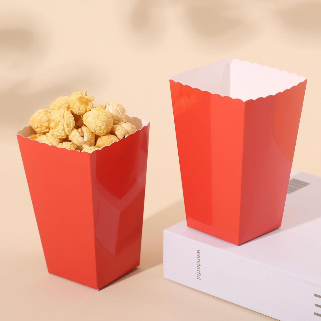 5x7x11.5cm Paper Candy Cartons Popcorn Box Party Supplies Pure Popcorn Boxes Snacks Food Tub Wedding Kids Birthday Supplies Disposable Dinnerware