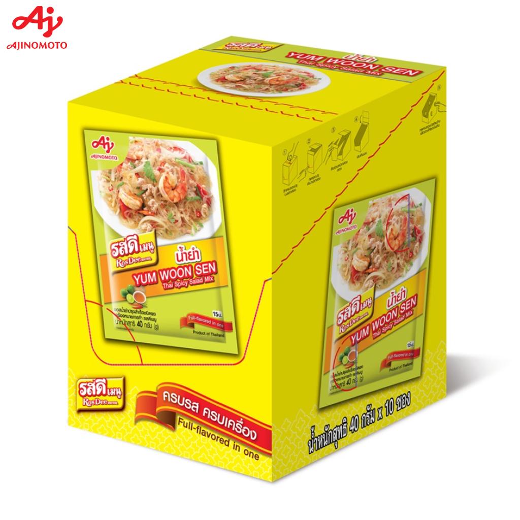 Ajinomoto RosDee Menu, Thai Spicy Salad Mix (Yum Woon Sen), Full-flavored In One, 40 G 1 Pc / 3 Pcs / 10 Pcs - Thai