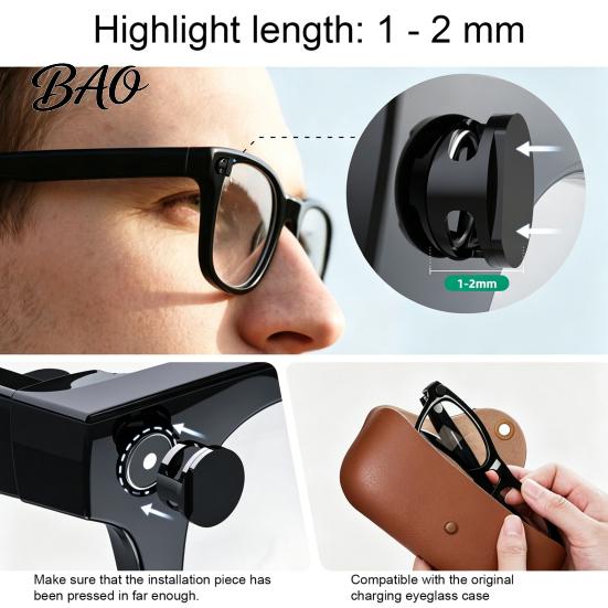 LED Indicator Light Cover Camera Privacy for Meta Smart Glasses, Signal Friendly Dimmable Interference Sticker with Snap And Slide Design, Easy