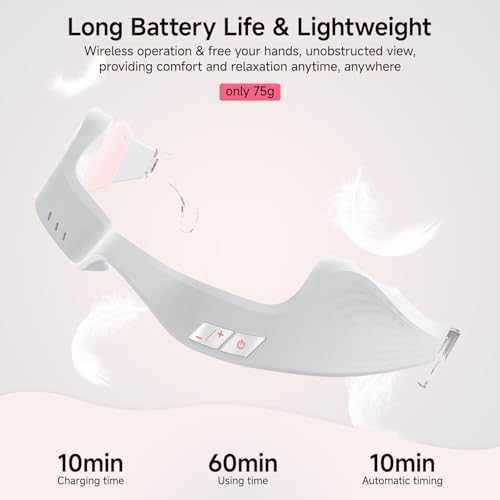 Red Light Therapy Eye Device 3D Contour Design Reduces Dark Circles  Puffiness  Fine Lines - Microcurrent Eye Massager Gentle for Daily Use Recharg