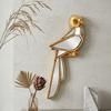 Golden Mirror Peacock Wall Hanging Simulated Golden Bird Decorative Piece Background Wall Decoration Pendant Room Decor