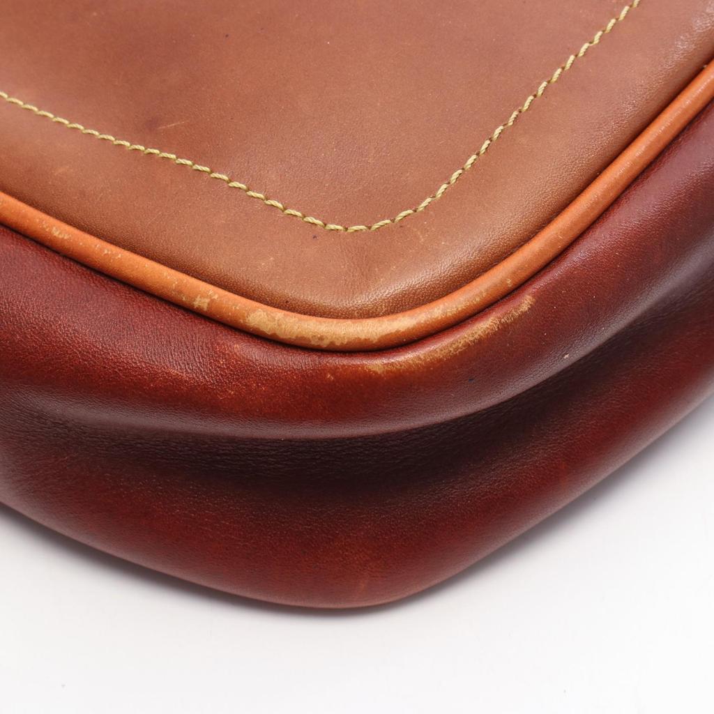 Used LOEWE anagram Shoulder Bag Suede leather Khaki Brown Used Women