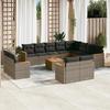 VidaXL Garden Lounge Set with Cushions 13 Pcs, Patio Sofas, Patio Furniture Set, Outdoor Furniture, Grey 3258924