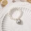 Silver Dog Toy Heart Necklace Elastic BJD Dolls Mini Pearl Chain Dog Doll Pearl Collars  BJD Dolls