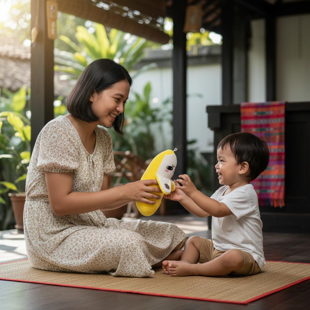 Banana Plush Toy Pendant Keychain Rhythm Piano Interactive Toy Creative Touch Doll Dual-Player Activity Friend/Party Toys