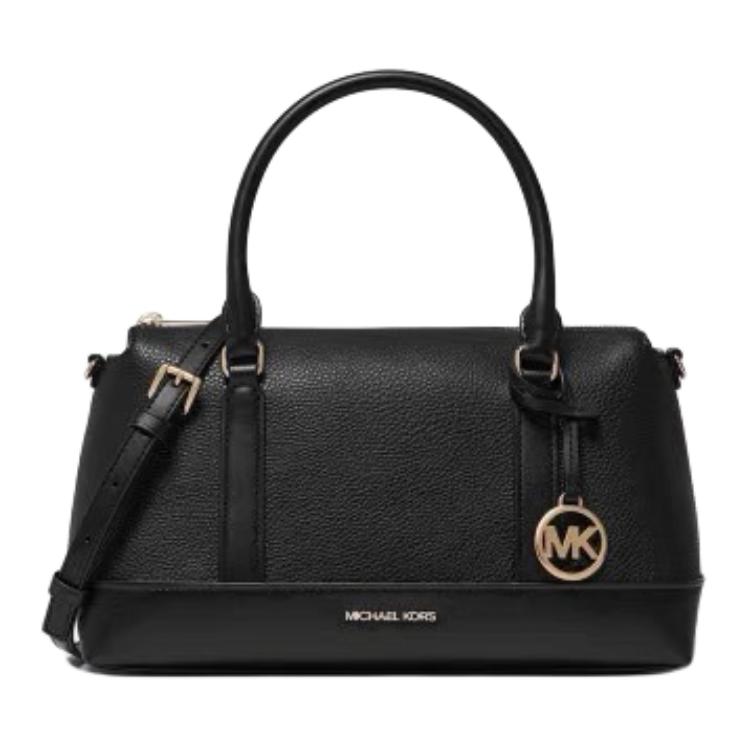 Michael Kors Andie Metal Logo Charm Boston Bag Women handbags Black 30S6G3PS2B-BLACK
