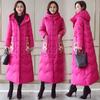 Women's Medium and Long Cotton-padded Clothes, New Embroidered Knee-padded Jackets, Medium Cotton-padded Clothes, Thickened Winter Clothes.
