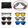 Polarized Sunglasses Men Women 5 In 1 Magnetic Clip On Glasses Optical Prescription Eyeglass Frames Magnet Clips