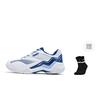 Li Ning Thunder Sonic Boom Амортизация Скользкая Устойчивая к истиранию Низкие Бадминтонные кроссовки Унисекс Белый Синий AYTV005-1