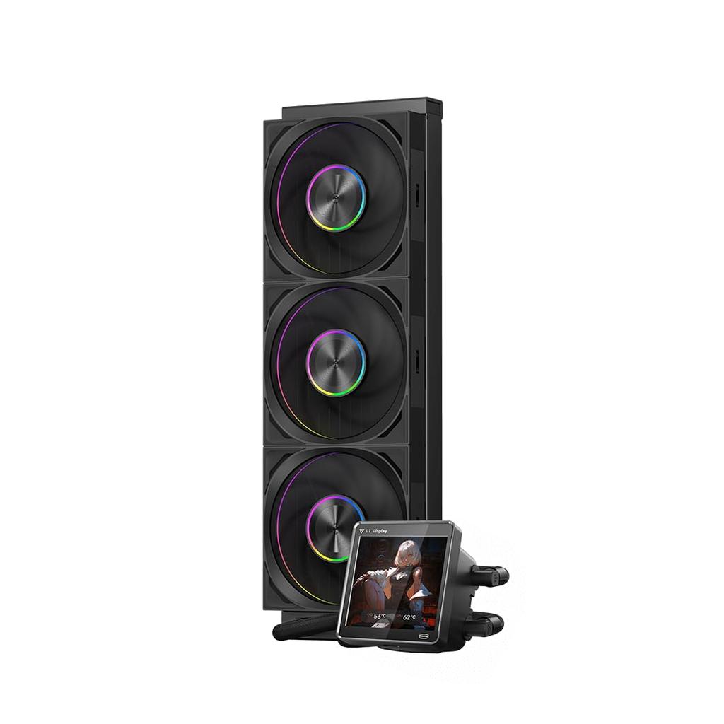 PCCOOLER CPS DT360 ARGB Дисплейный жидкостный охладитель для 3,4-дюймовых IPS-дисплеев, 360-мм ARGB жидкостное охлаждение, Высокопроизводительные модульные вентиляторы F7 X120, Совместимый
