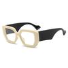 Thick Frame Blue Light Glasses For Women Men Fashion Oversized Square Computer Gaming Eyeglasses With Clear Lens
