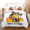3D Аниме This Is Fine Комплект постельного белья для собаки Односпальный Twin Full Queen King Размер Комплект постельного белья Пододеяльник