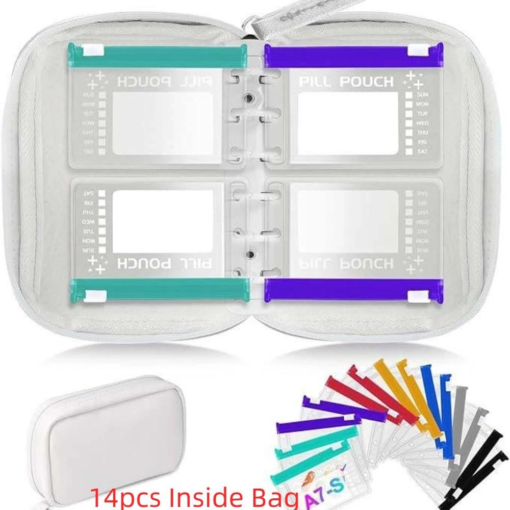 7/14PCS Leakproof 7-Day Pill Organizer Portable Weekly Pill Storage Bag for Seniors