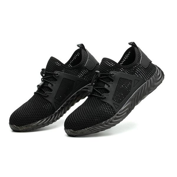 Мужская рабочая защитная обувь со стальным носком для пешего туризма, термоусадочная противоскользящая повседневная обувь большого размера с защитой от столкновений, внутренний материал: Сетка