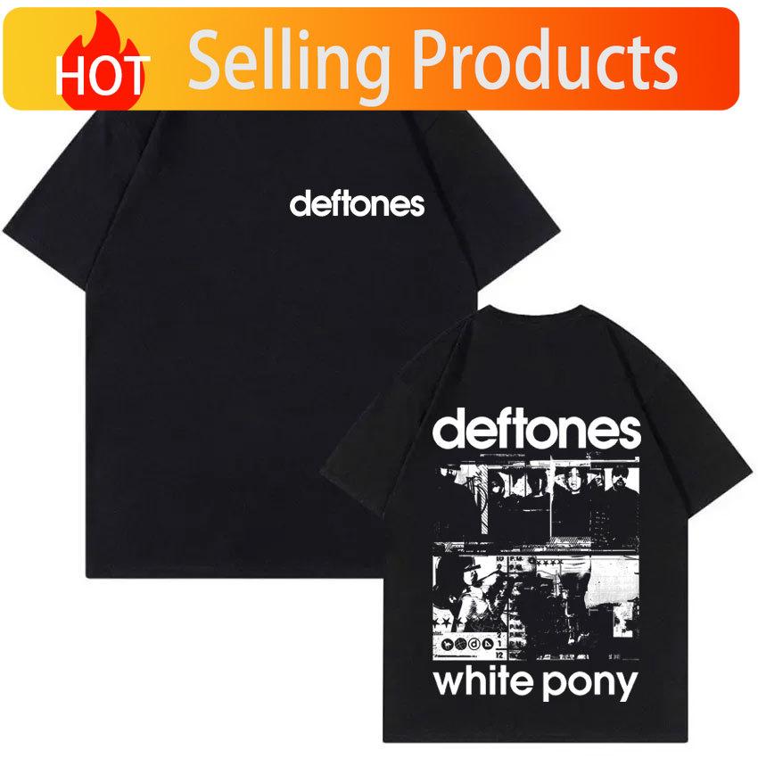 Rock Band Deftones White Pony Double Sided Print Tshirt Unisex Hip Hop Alternative Metal Oversized Streetwear Male Fashion Tshirt