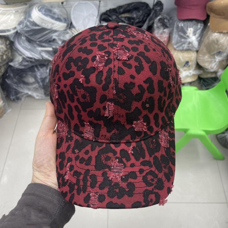 Y2K Retro Leopard Print Baseball Cap Female Face Small Hole Casual Duck Tongue Couple Sun Hat Male