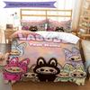 Labubu Party Custom Name Text Print 1Pc Bedding Set Duvet Cover With Two Pillowcases Soft Bed Linen For Household Bedroom