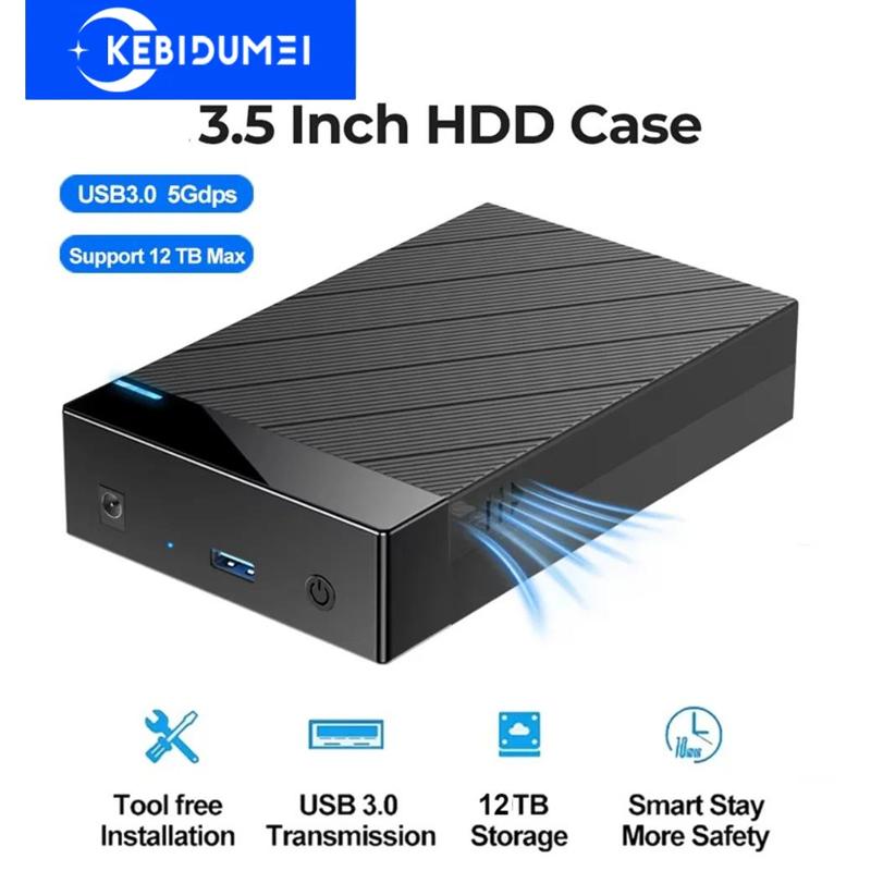 Корпус для 2.5/3.5-дюймового HDD USB 3.0 к SATA Внешний Жесткий Диск Поддержка 12 ТБ Корпус для Жесткого Диска 5 Гбит/с Высокоскоростной Адаптер для ПК Ноутбука