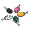 1Pc Vintage Bohemian Style Oval Crystal Pendant,Healing Natural Stone Charms for DIY Women Men Necklace Jewelry Making Accessories 4×6 Cm