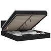 Ottoman Bed with Mattress Black 200 x 200 cm Fabric