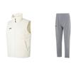 Solid Color Stand Collar Down Vest With Brand Logo Breathable Knitted Sports Pants Casual Sports Set Men Sets 23600803-101+23600703-014