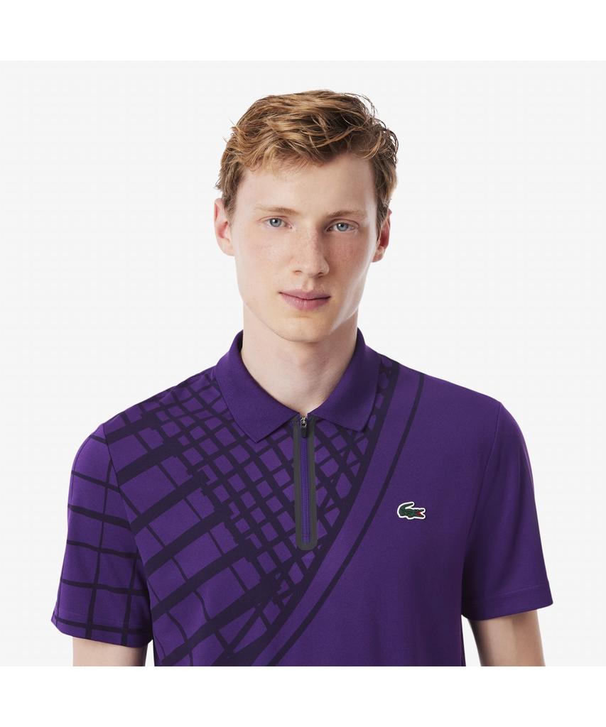 LACOSTE Men'S Tennis Half-Zip Short-Sleeve Polo Shirt Dh4756-55N Hxl