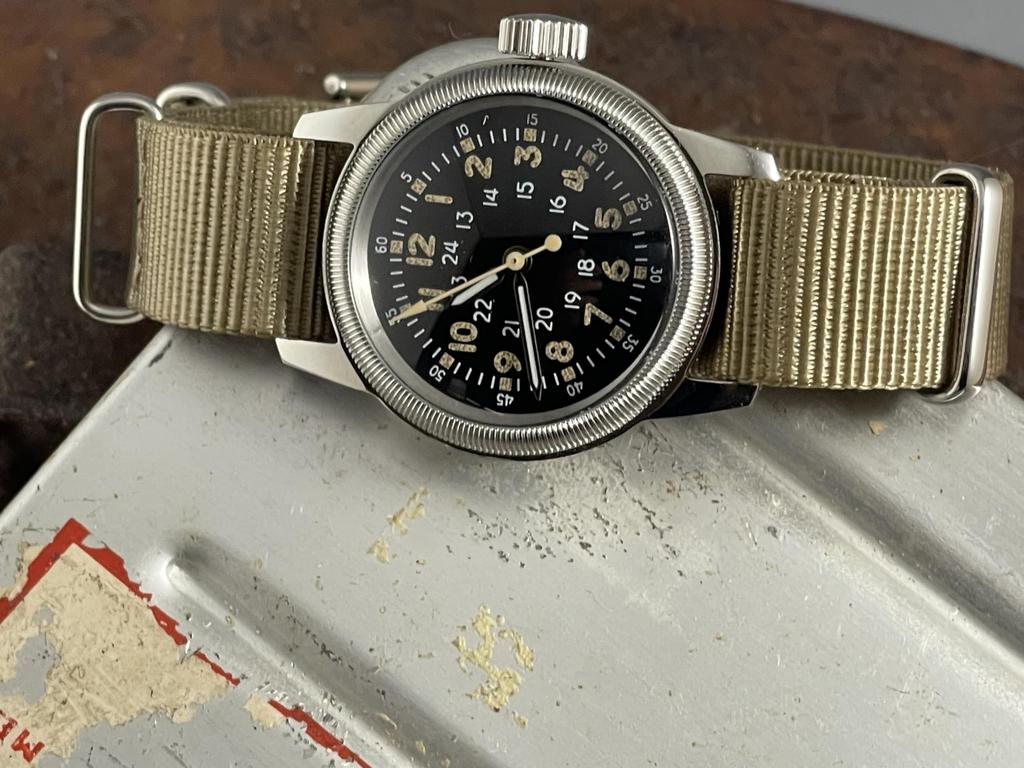 МРМВ. Мужские военные часы, Тип A-17 Винтаж, Хаки (Пустыня) Нейлоновый ремешок НАТО