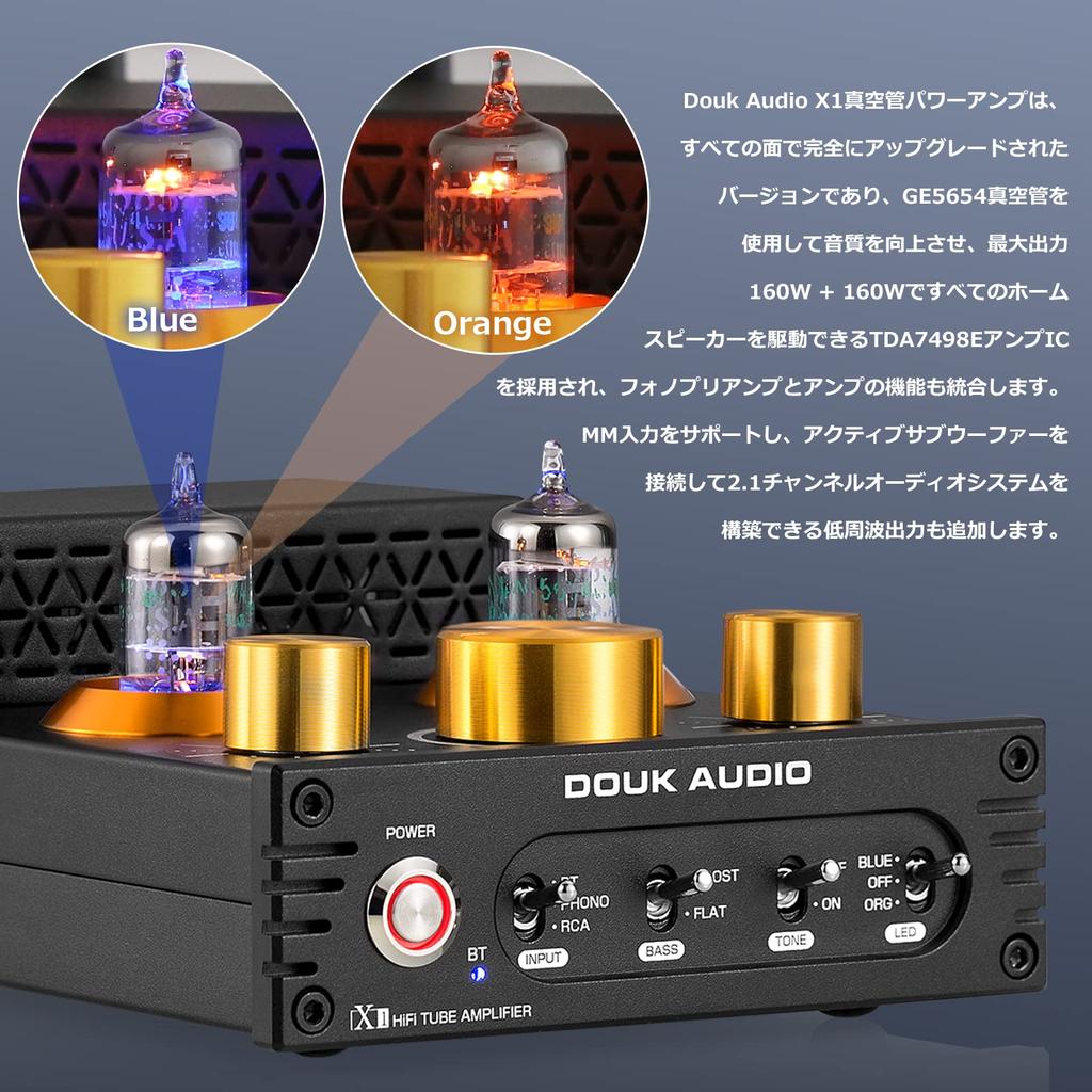 Douk Audio X1 GE5654 Bluetooth ламповый усилитель MM Phono усилитель для проигрывателя 320 Вт TDA7498E NE5532 5.0