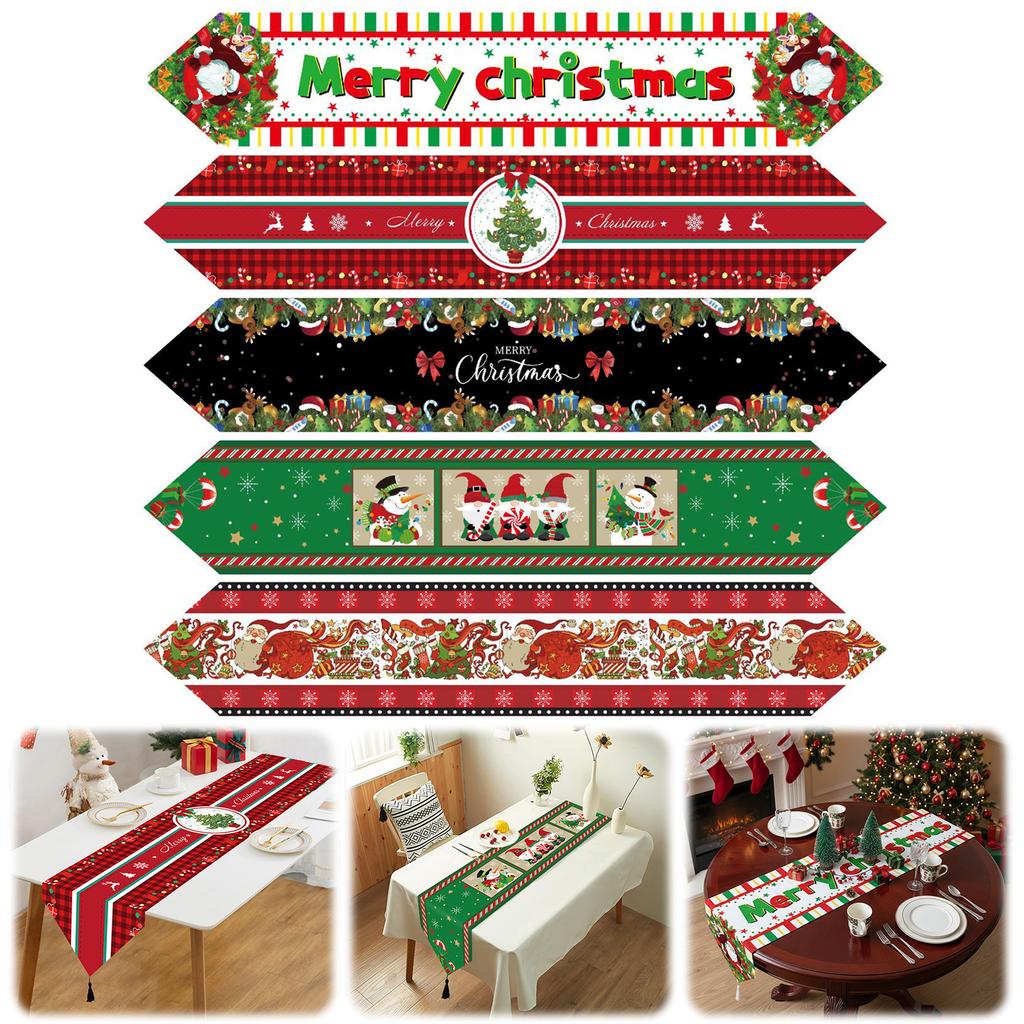 Christmas Table Runner Merry Christmas Decoration For Home Xmas Table Decor 2025 Happy New Year Holiday Kitchen Dining Table Dec