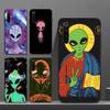 Aesthetics Cute Cartoon Alien Space Phone Case For Realme GT 2 9i 8i 7i Pro X50 X2 C21 C20 C11 C3 Soft Black Phone Cover